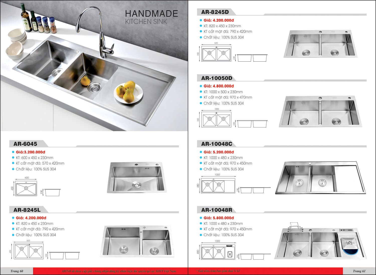 Thiết bị vệ sinh ARINO Catalogue và Bảng giá mới nhất /Page 31